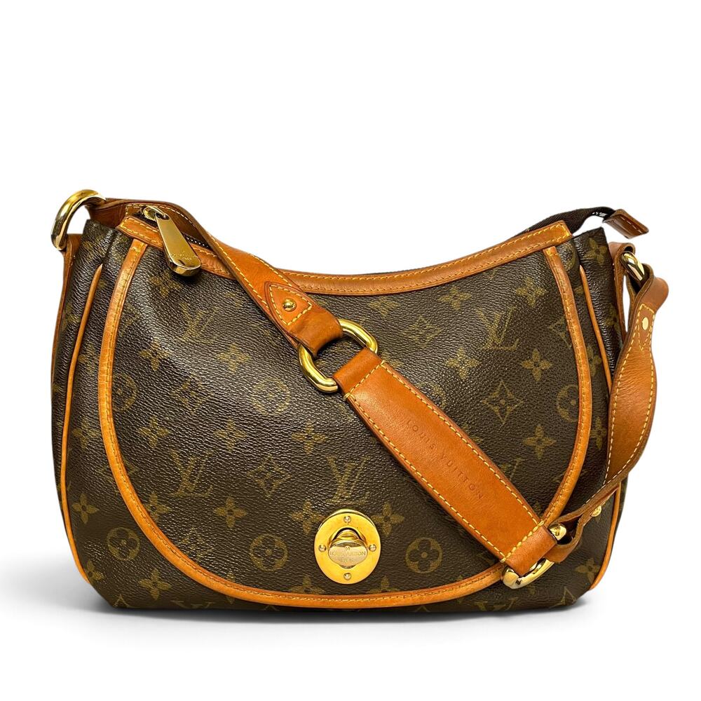 Louis Vuitton Vintage Tulum PM Monogram Canvas Vachetta Leather Handbag Bag